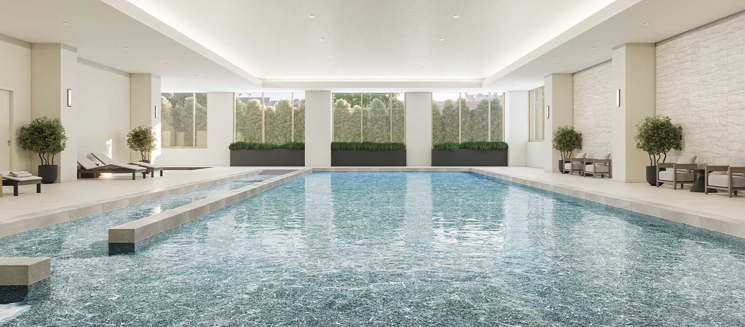 Indoor pool at Mosaic, a premier 55+ senior living community in Lancaster PA.